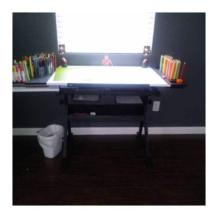 Crase Height Adjustable Drafting Table and Chair Set