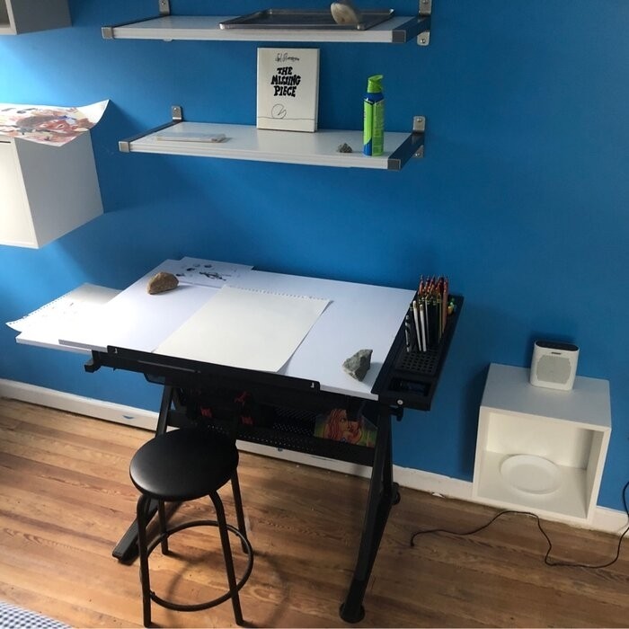 Crase Height Adjustable Drafting Table and Chair Set