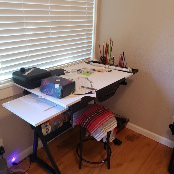 Crase Height Adjustable Drafting Table and Chair Set
