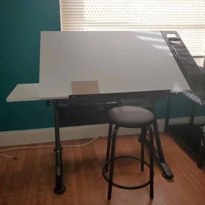 Crase Height Adjustable Drafting Table and Chair Set