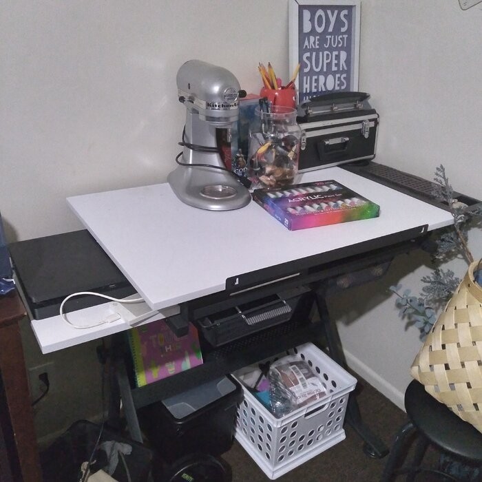 Crase Height Adjustable Drafting Table and Chair Set