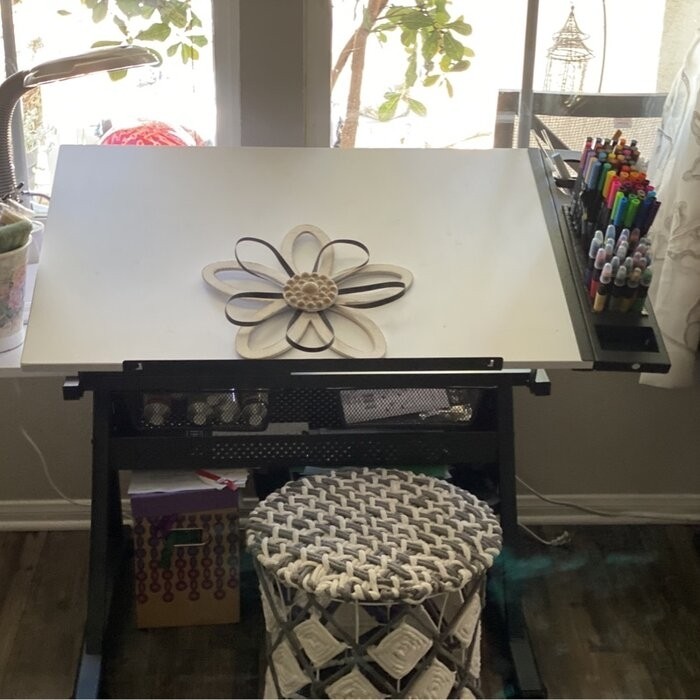 Crase Height Adjustable Drafting Table and Chair Set