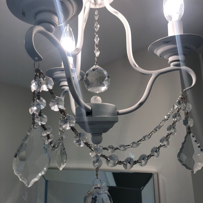 Cutchogue 3 - Light Candle Style Classic / Traditional Chandelier with Crystal Accents