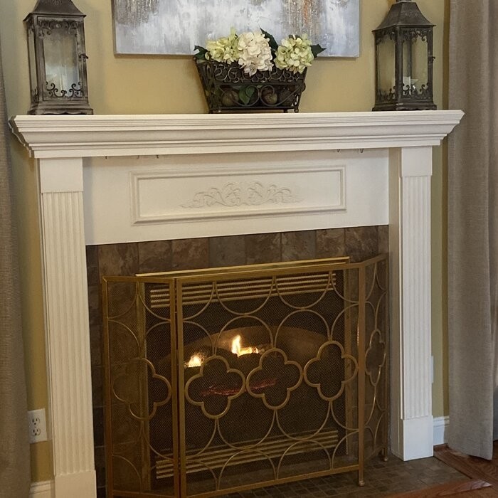 Danen 3 Panel Iron Fireplace Screen