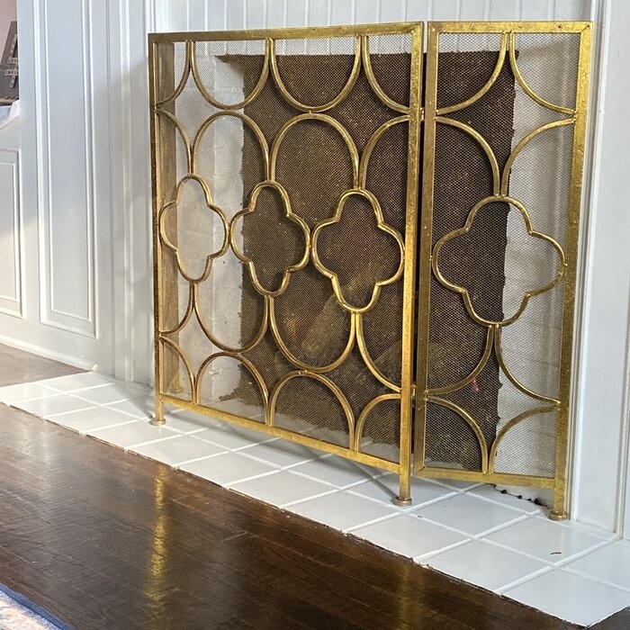 Danen 3 Panel Iron Fireplace Screen