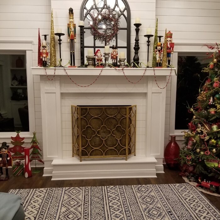 Danen 3 Panel Iron Fireplace Screen