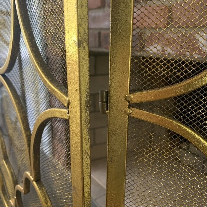 Danen 3 Panel Iron Fireplace Screen
