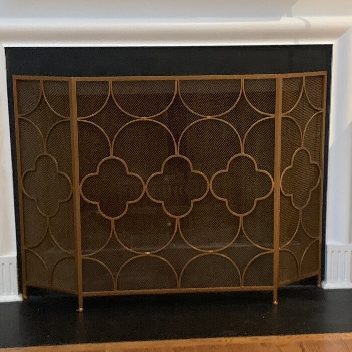 Danen 3 Panel Iron Fireplace Screen