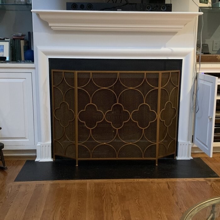 Danen 3 Panel Iron Fireplace Screen