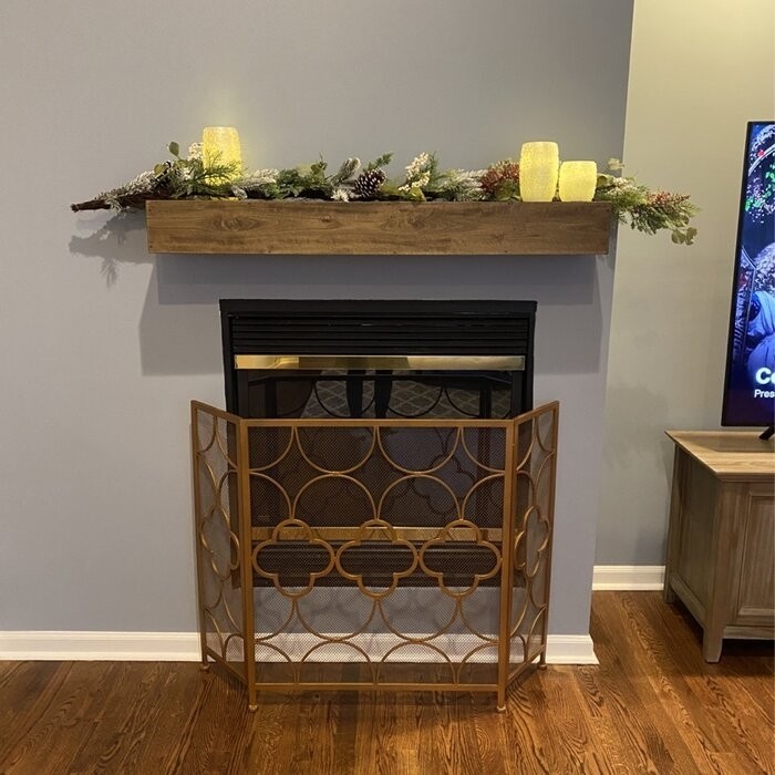 Danen 3 Panel Iron Fireplace Screen