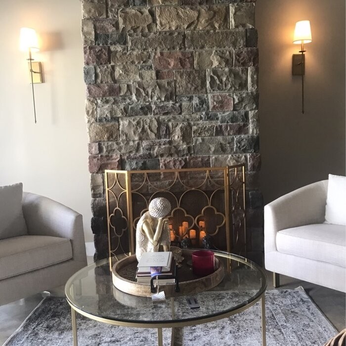 Danen 3 Panel Iron Fireplace Screen