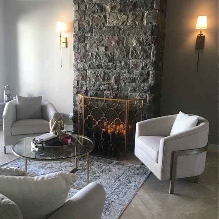 Danen 3 Panel Iron Fireplace Screen
