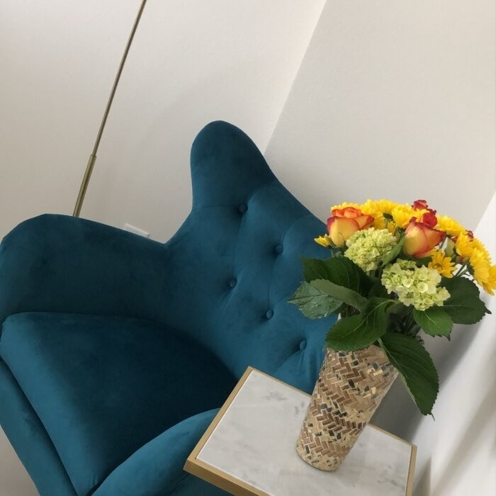 Danney 30'' Wide Tufted Velvet Wingback Chair