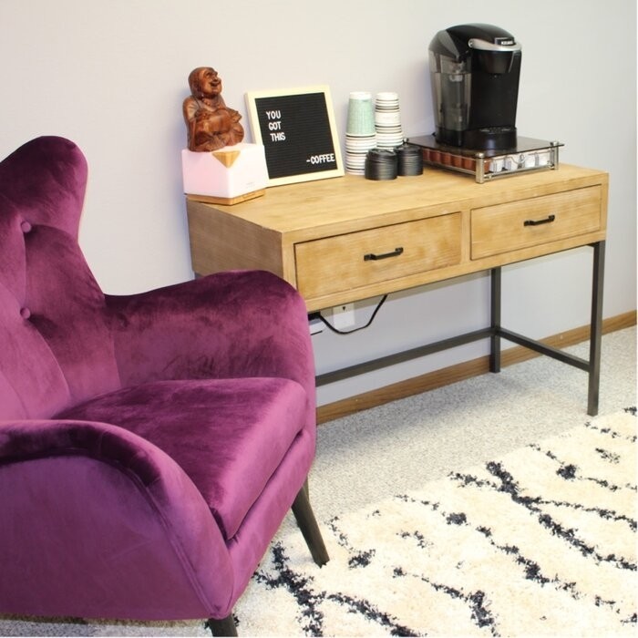 Danney 30'' Wide Tufted Velvet Wingback Chair