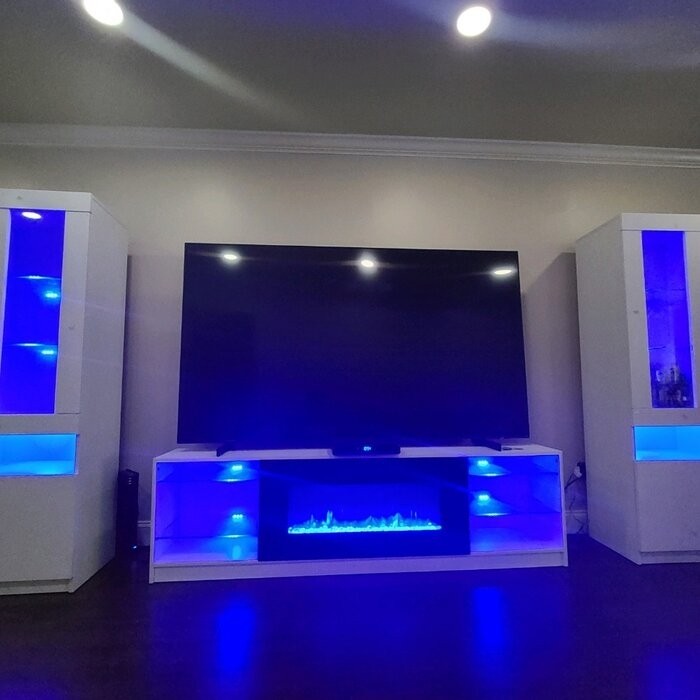 Delaine Entertainment Center for TVs up to 88" with Fireplace Included