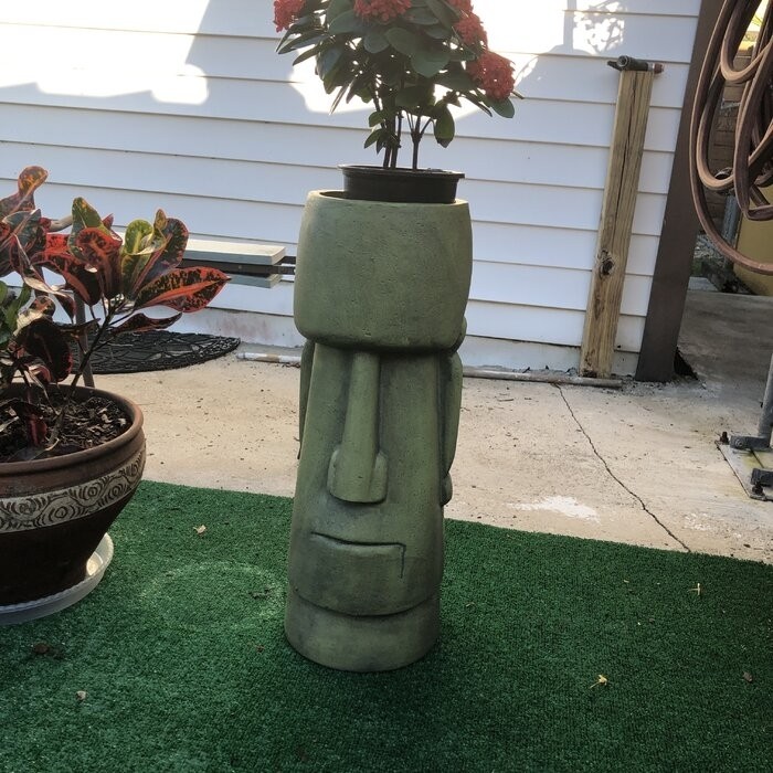 Derrisha Cast Stone Statue Planter