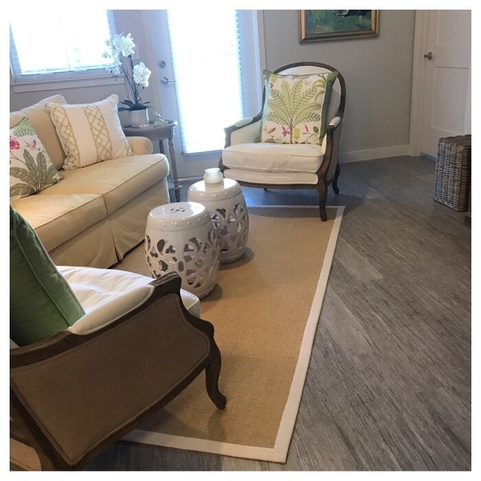 Dollard Jute/Sisal Area Rug in Marble/Grey