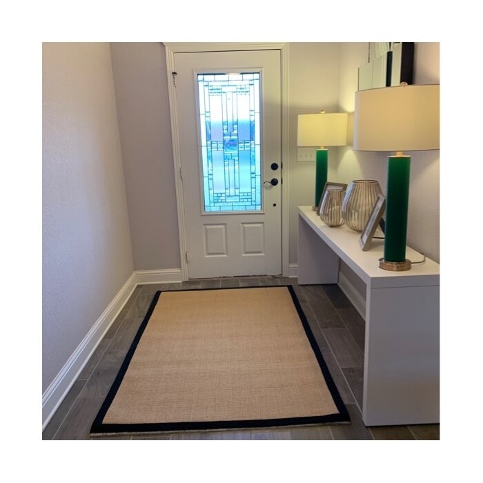 Dollard Jute/Sisal Area Rug in Marble/Grey