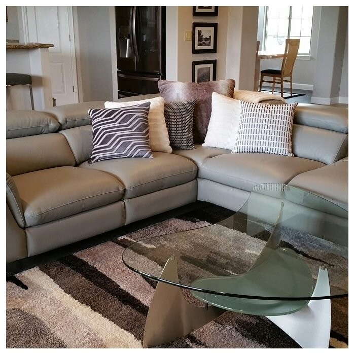 Eatonton 105.8" Wide Genuine Leather Reclining Sofa & Chaise