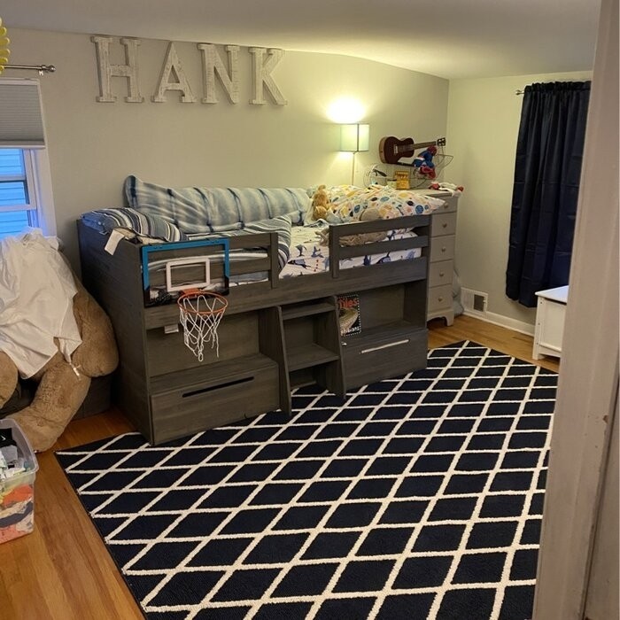 Emmie Twin 2 Drawer Solid Wood Panel Loft Bed with Shelves by Mack & Milo™
