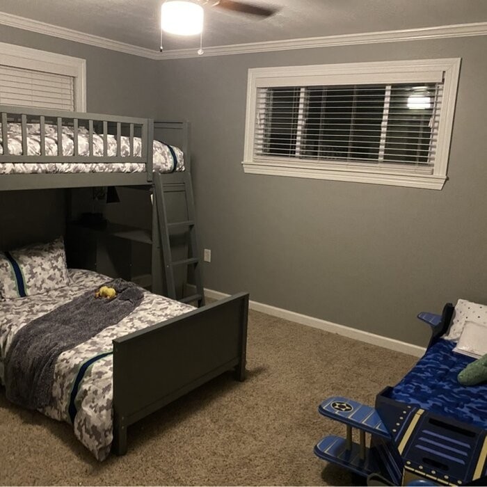 Ethaniel Twin Over Twin 4 Drawer Solid Wood L-Shaped Bunk Beds with Bookcase by Harriet Bee