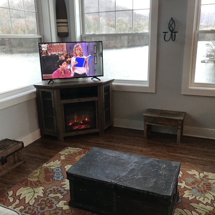 Euripides TV Stand for TVs up to 50" with Fireplace Included