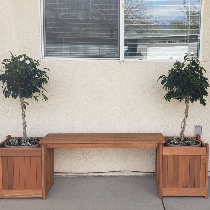 Fallah Wooden Planter Bench