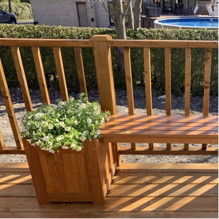 Fallah Wooden Planter Bench