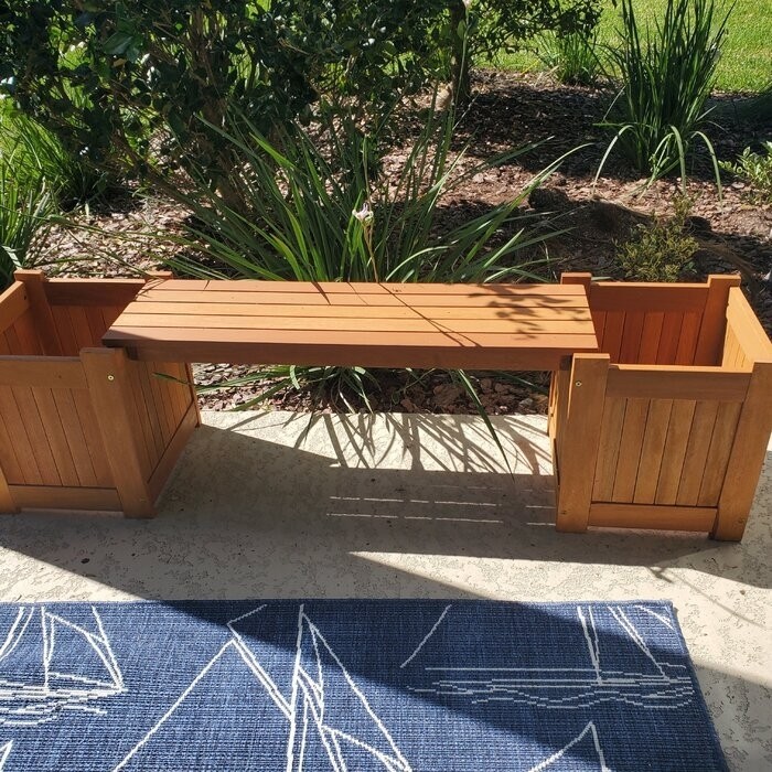 Fallah Wooden Planter Bench