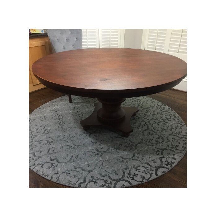 Filomena 63'' Pine Solid Wood Pedestal Dining Table