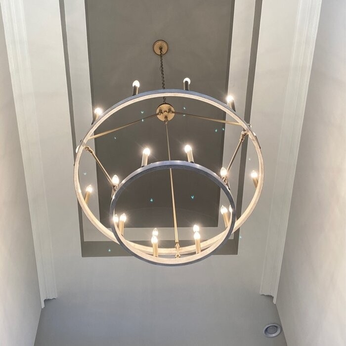 Finchley 20 - Light Candle Style Wagon Wheel Chandelier