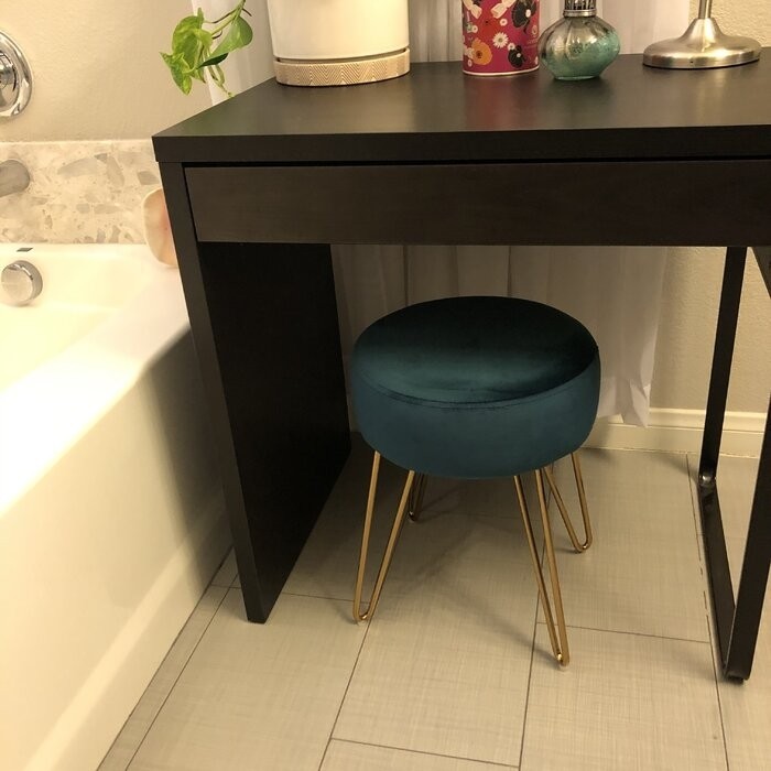 Foerster 17.7'' Tall Iron Vanity Stool