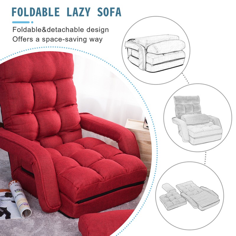 Folding Lazy Floor Game Sofa Chair-Blue