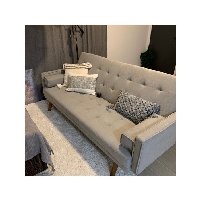 Francesca 82'' Linen Square Arm Sleeper