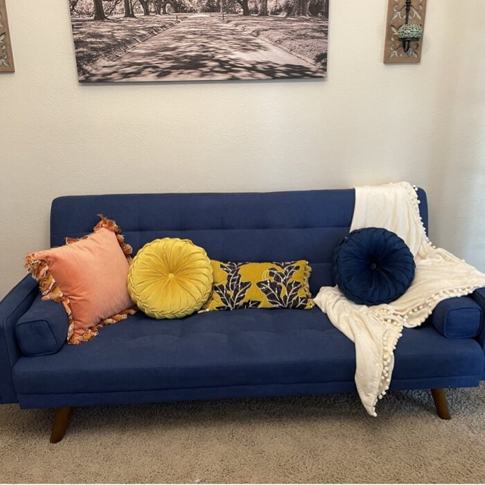 Francesca 82'' Linen Square Arm Sleeper