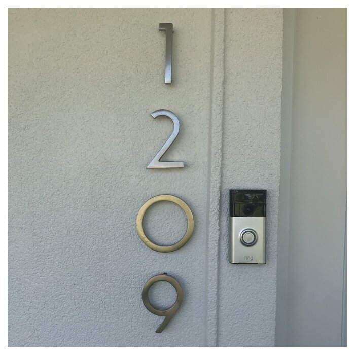 Frank Lloyd Wright 4.06'' H Brass Floating Mount House Number