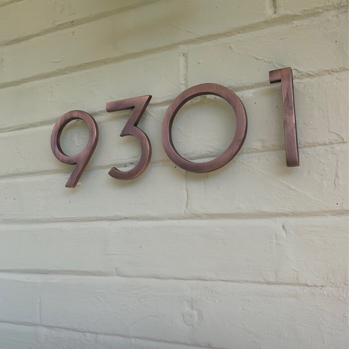 Painted Brush Stroke & Mirror House Number Sign Printed Address Door Signage 