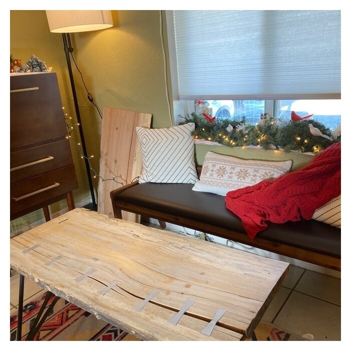 Franke Faux Leather Wood Bench