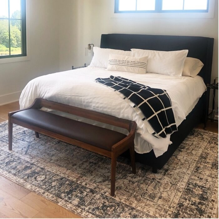 Franke Faux Leather Wood Bench