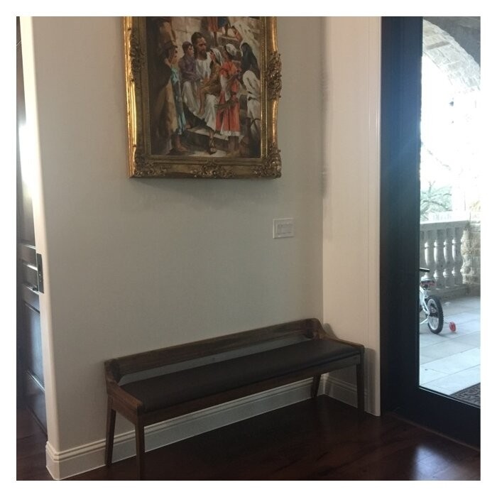 Franke Faux Leather Wood Bench