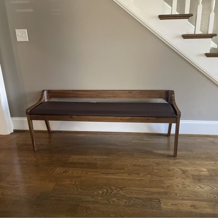 Franke Faux Leather Wood Bench