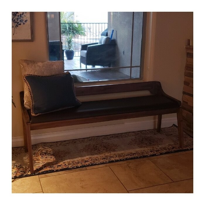 Franke Faux Leather Wood Bench