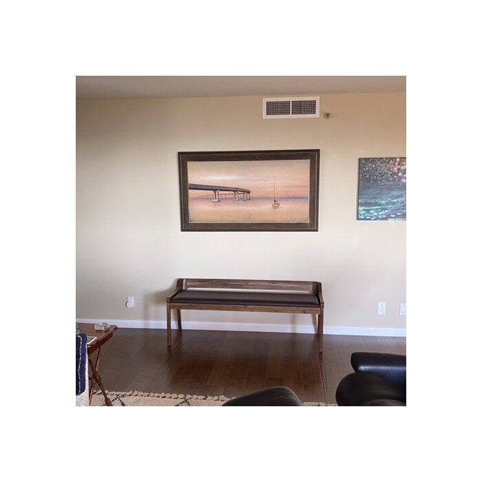 Franke Faux Leather Wood Bench