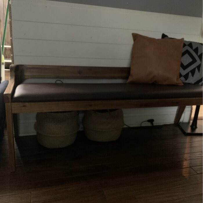 Franke Faux Leather Wood Bench