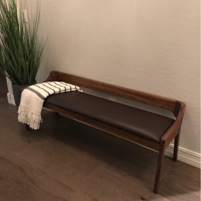 Franke Faux Leather Wood Bench