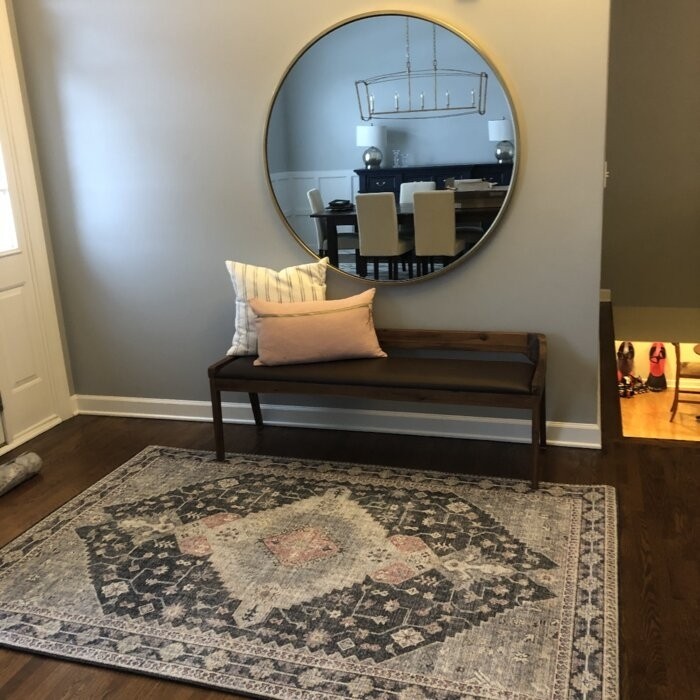Franke Faux Leather Wood Bench