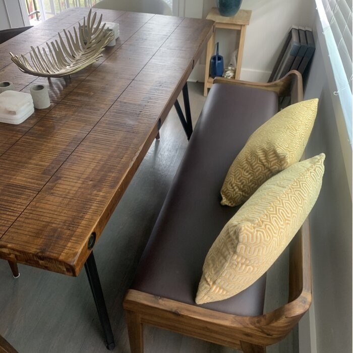 Franke Faux Leather Wood Bench