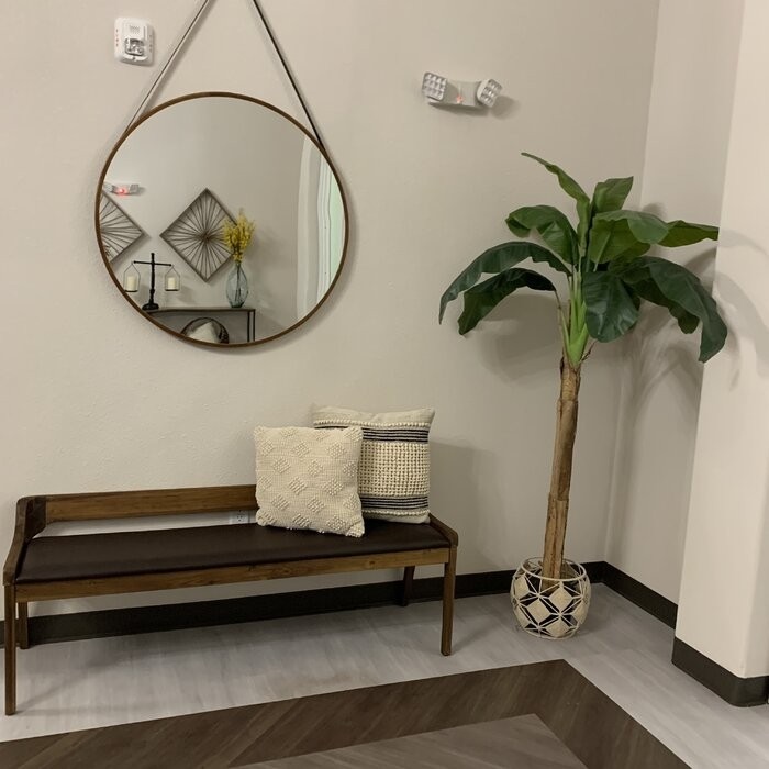 Franke Faux Leather Wood Bench