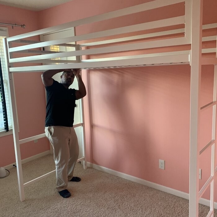 Furse Metal Loft Bed with Built-in-Desk by Isabelle & Max™