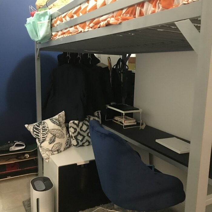 Furse Metal Loft Bed with Built-in-Desk by Isabelle & Max™